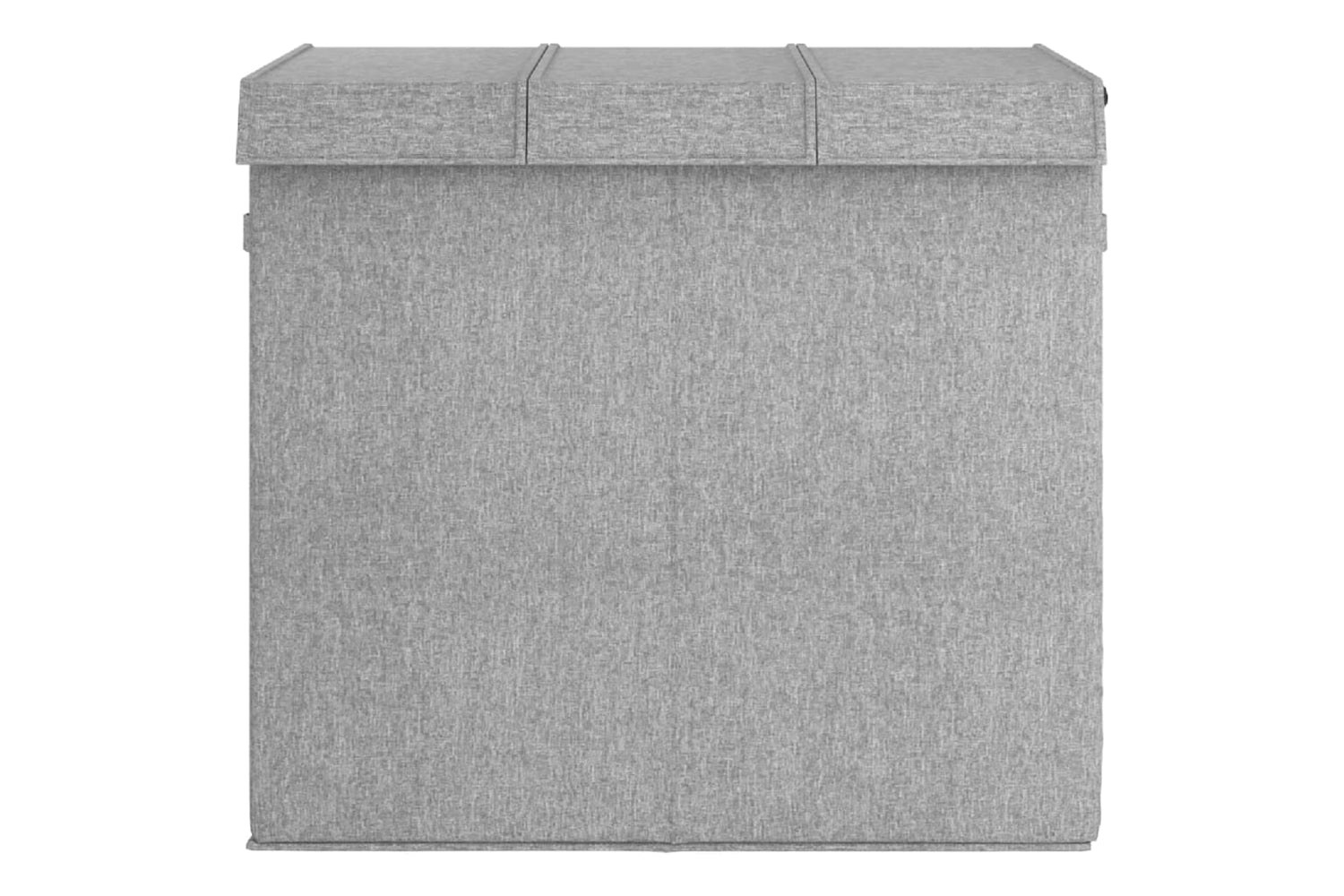 vidaXL 351041 Foldable Laundry Hamper Grey 64.5x34.5x59cm Faux Linen Fabric-2