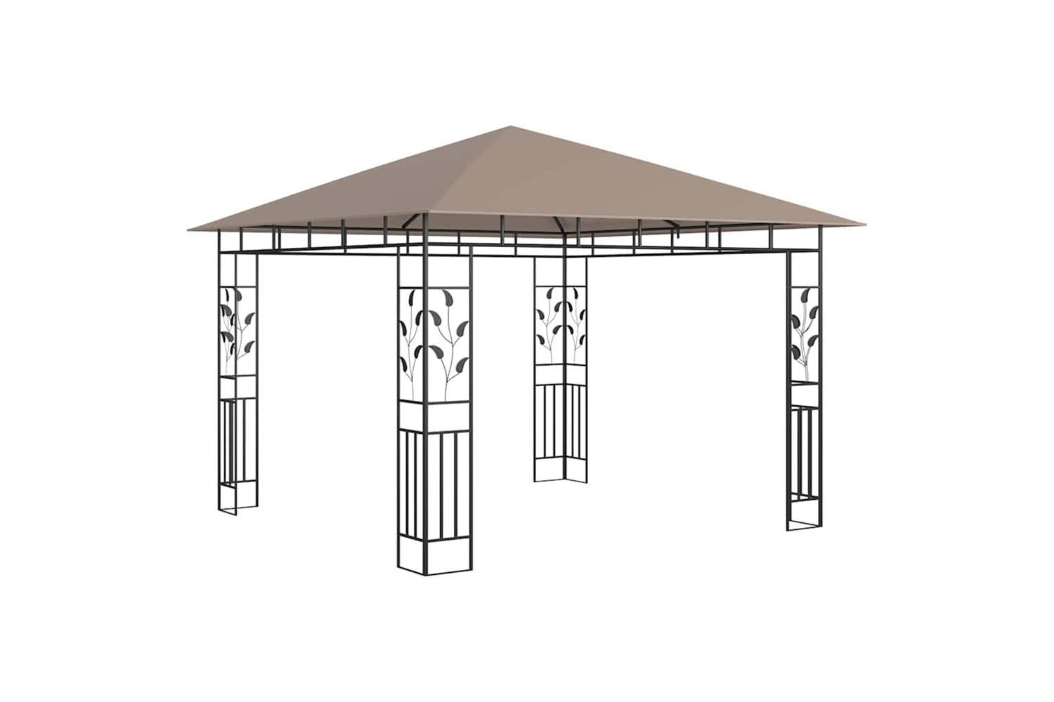 Vidaxl 312251 Gazebo With Mosquito Net 3x3x2.73 M Taupe 180 G/mâ²-2