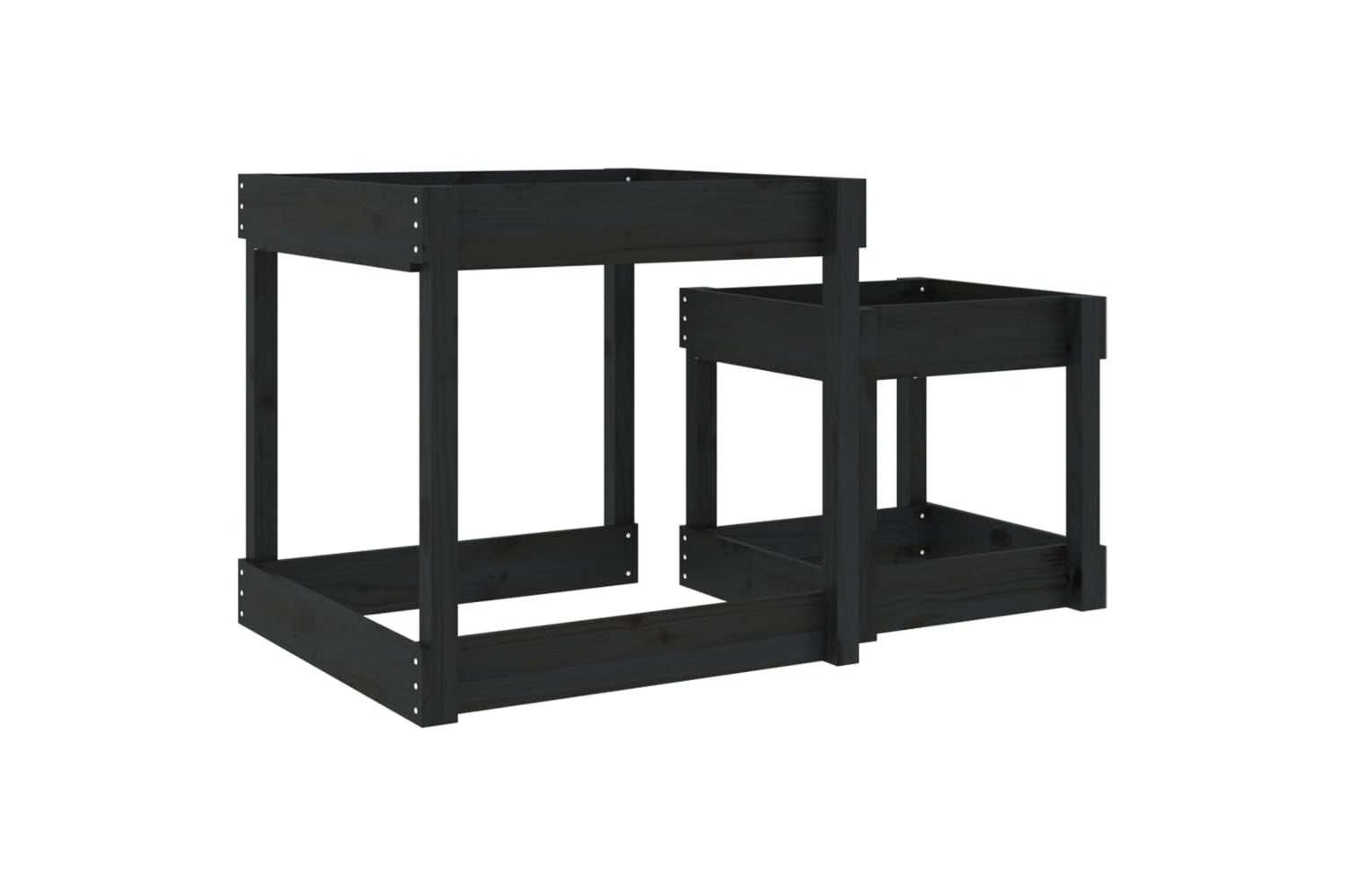 vidaXL 825055 Sand Tables 2 Pcs Black Solid Wood Pine-5
