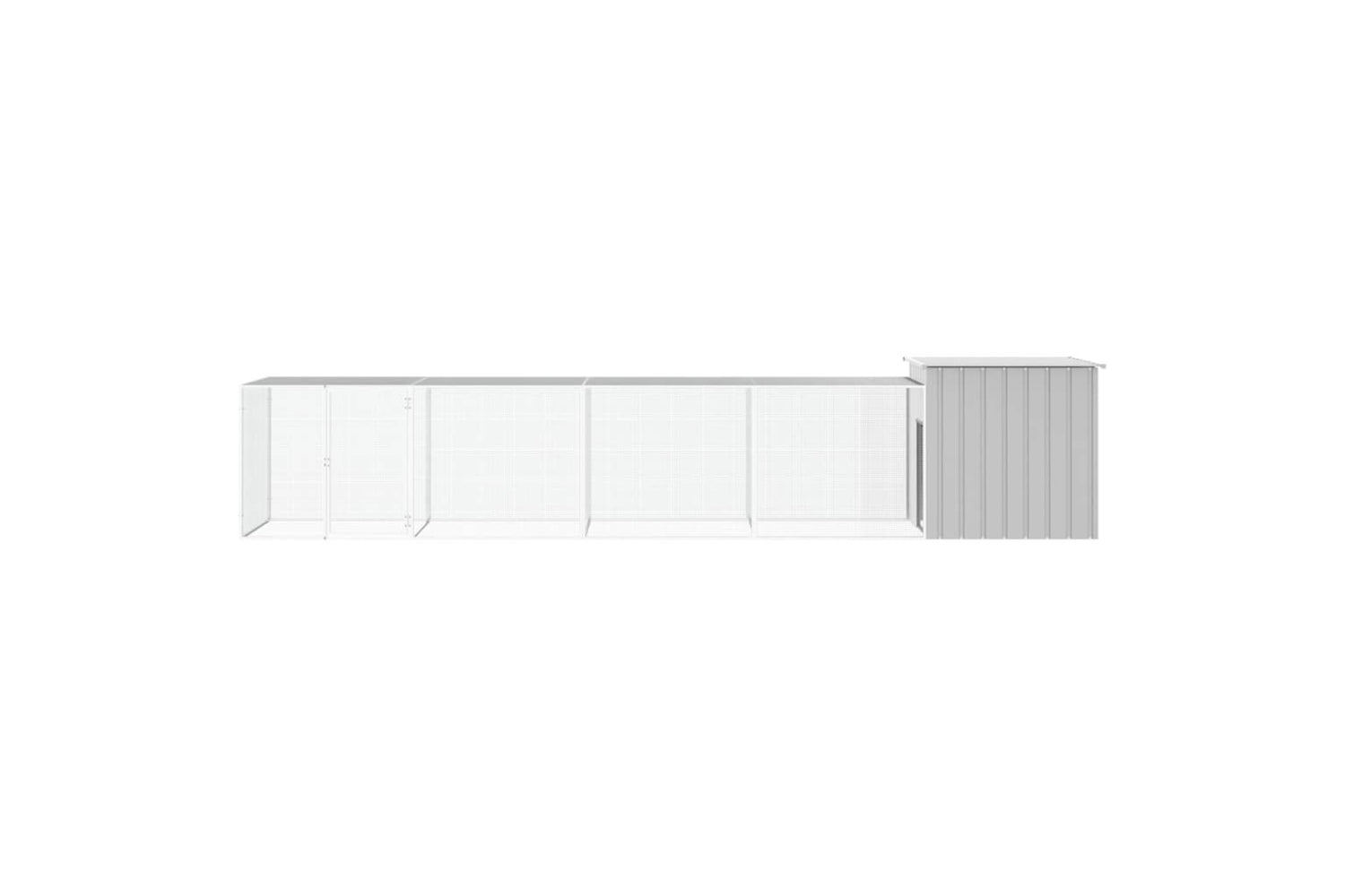 vidaXL 3106462 Chicken Cage Grey 500x91x100cm Galvanised Steel-3