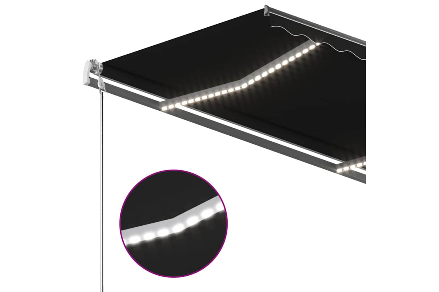 Vidaxl Manual Retractable Awning With Led 350x250 Cm Anthracite-7