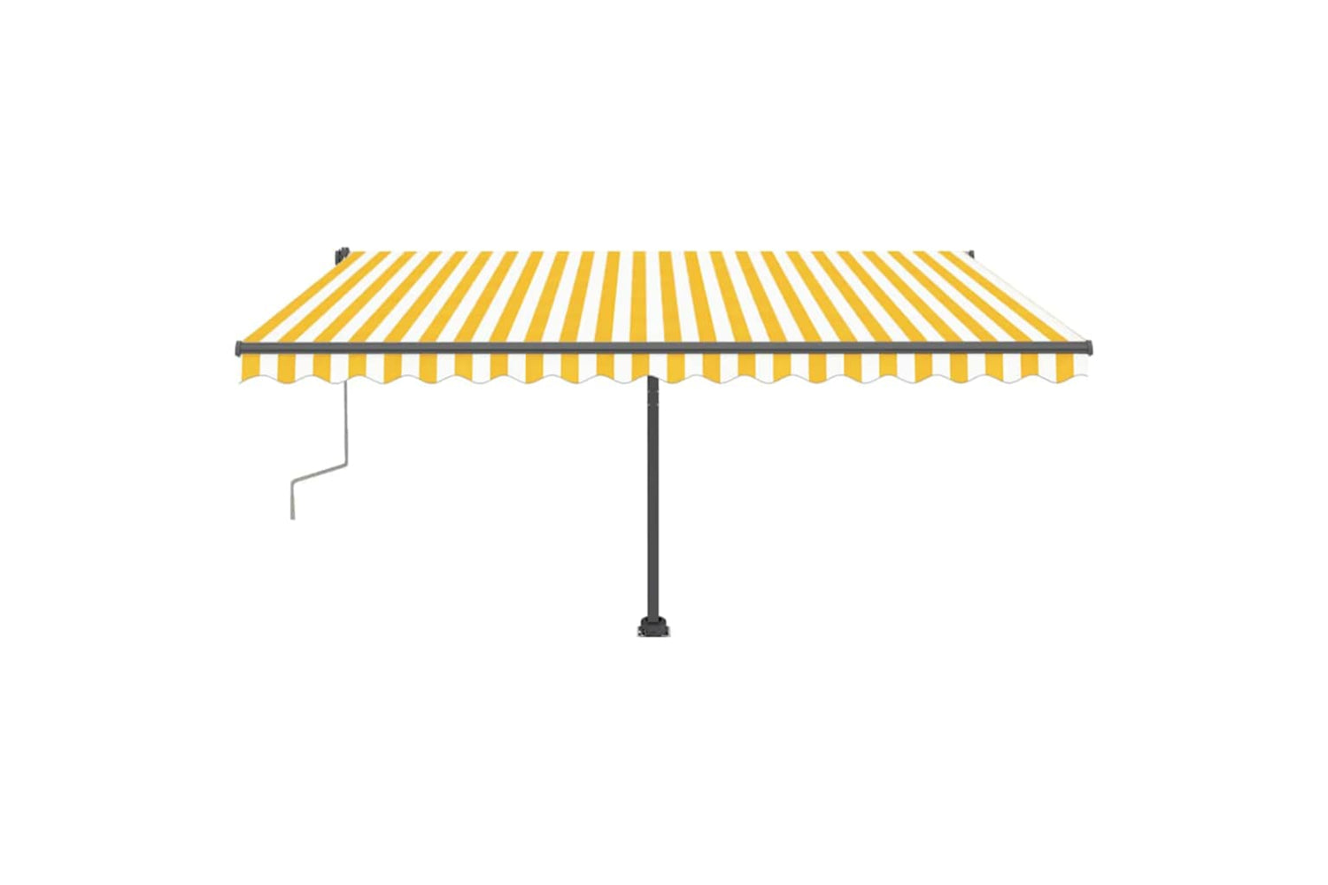 Vidaxl Manual Retractable Awning With Led 400x300 Cm Yellow And White-5