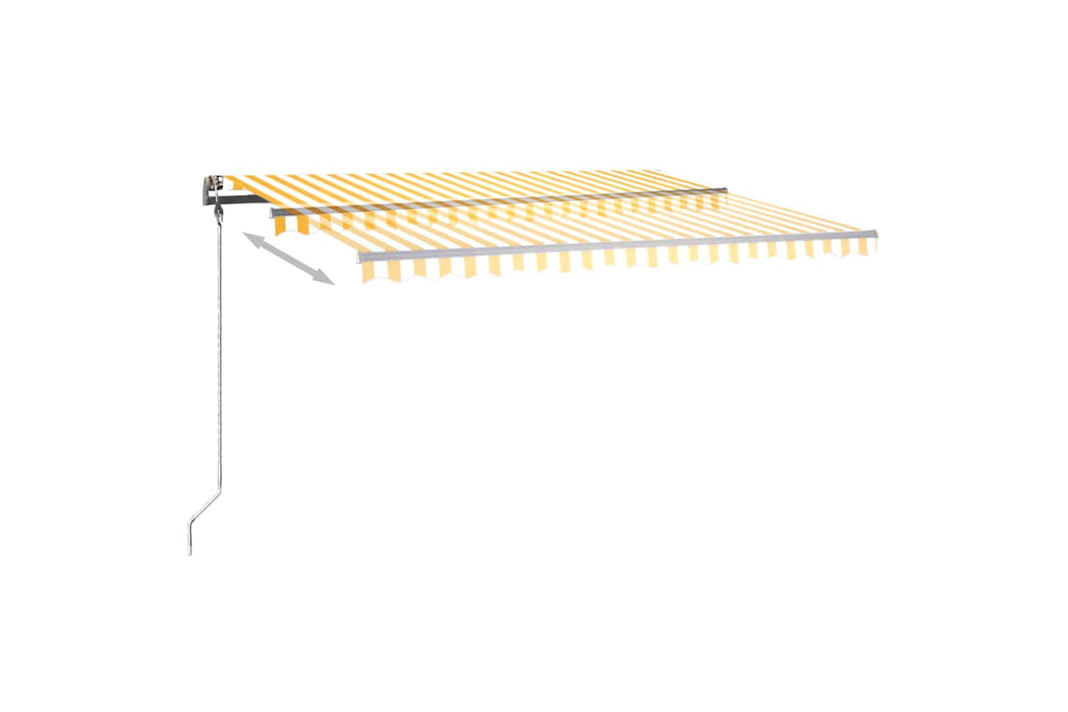 Vidaxl Manual Retractable Awning With Led 450x300 Cm Yellow And White-6