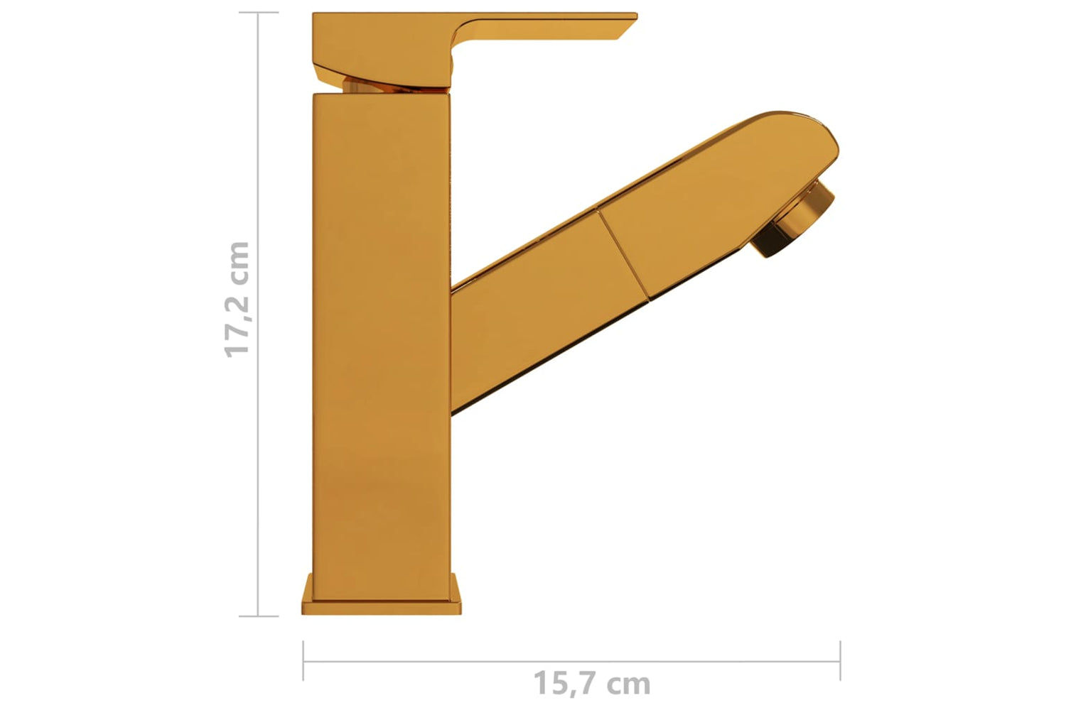 vidaXL 149077 Bathroom Basin Faucet With Pull-out Function Gold 157x172mm-5