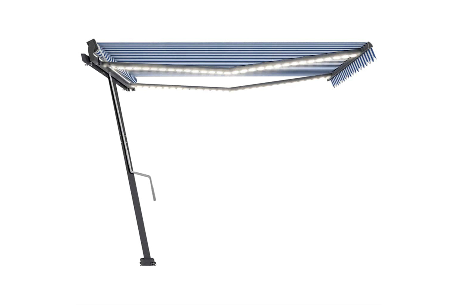 vidaXL 3069741 Manual Retractable Awning With Led 400x300cm Blue And White-3