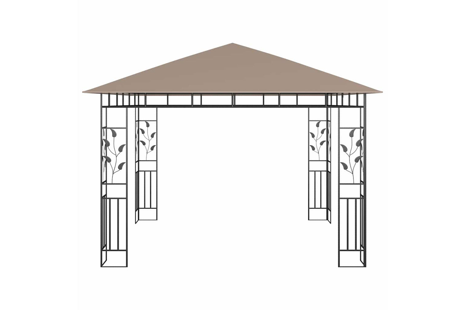 Vidaxl 312251 Gazebo With Mosquito Net 3x3x2.73 M Taupe 180 G/mâ²-3