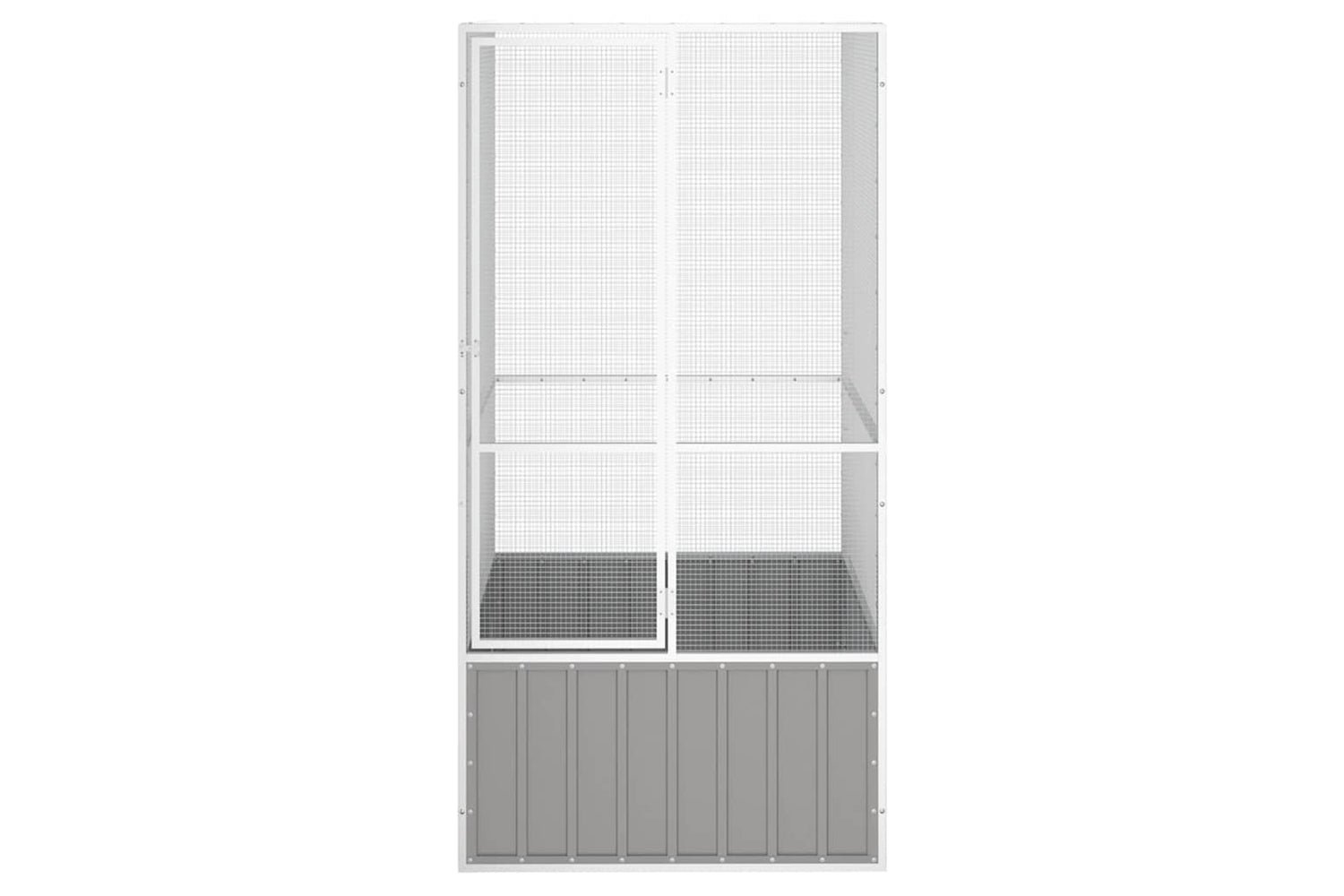 Vidaxl Bird Cage Grey 111x107x211.5 Cm Galvanised Steel-3