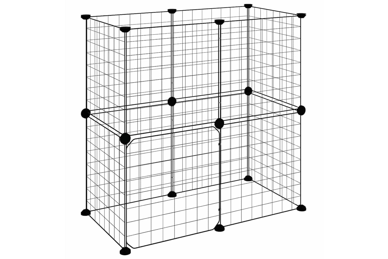 vidaXL 3114033 12-panel Pet Cage With Door Black 35x35cm Steel-3