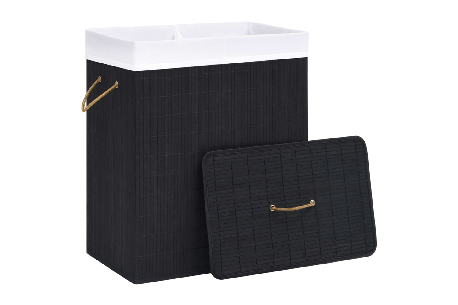 Vidaxl 320746 Bamboo Laundry Basket Black 100 L-3