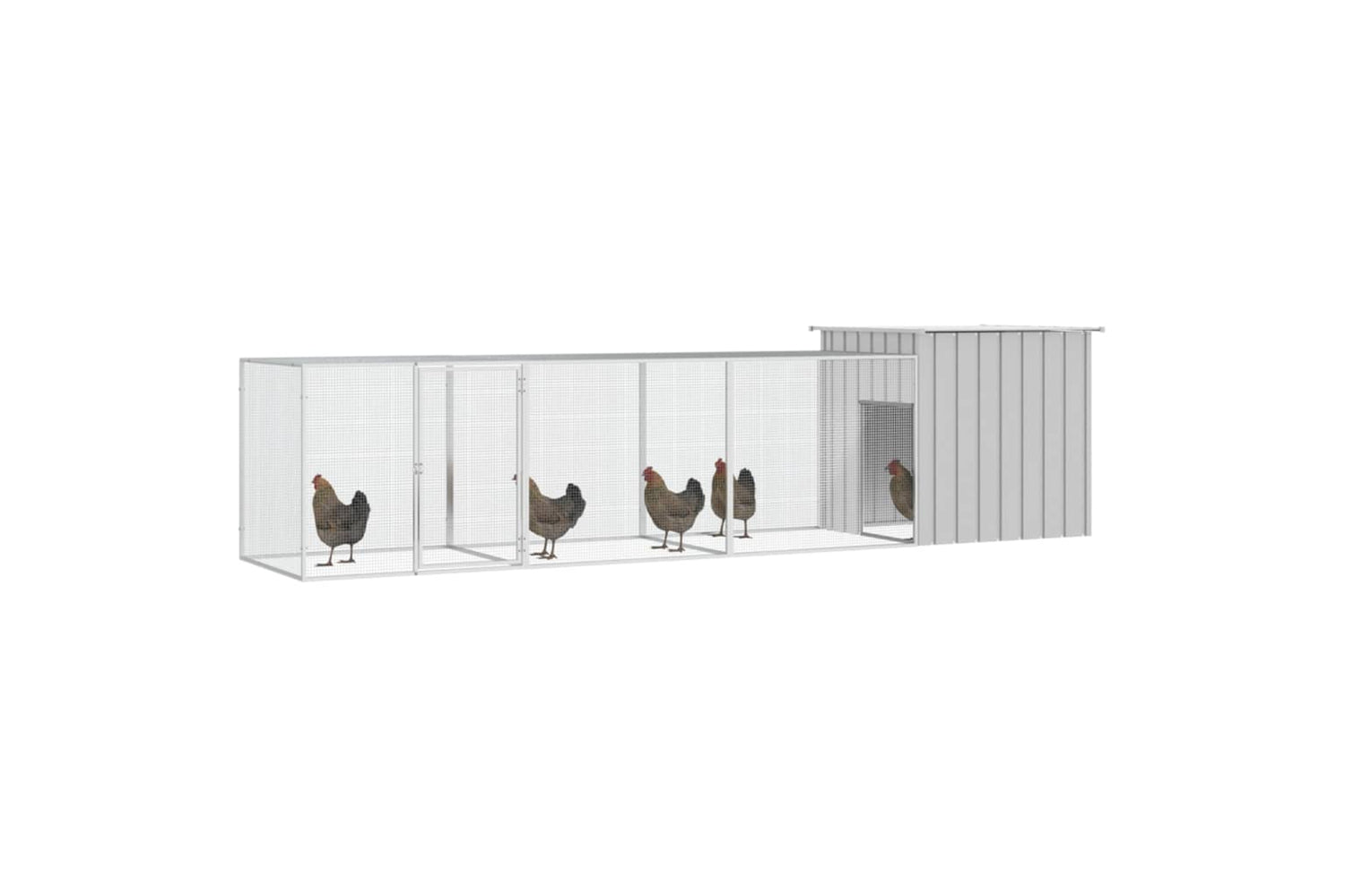 vidaXL 3106461 Chicken Cage Grey 400x91x100cm Galvanised Steel-2