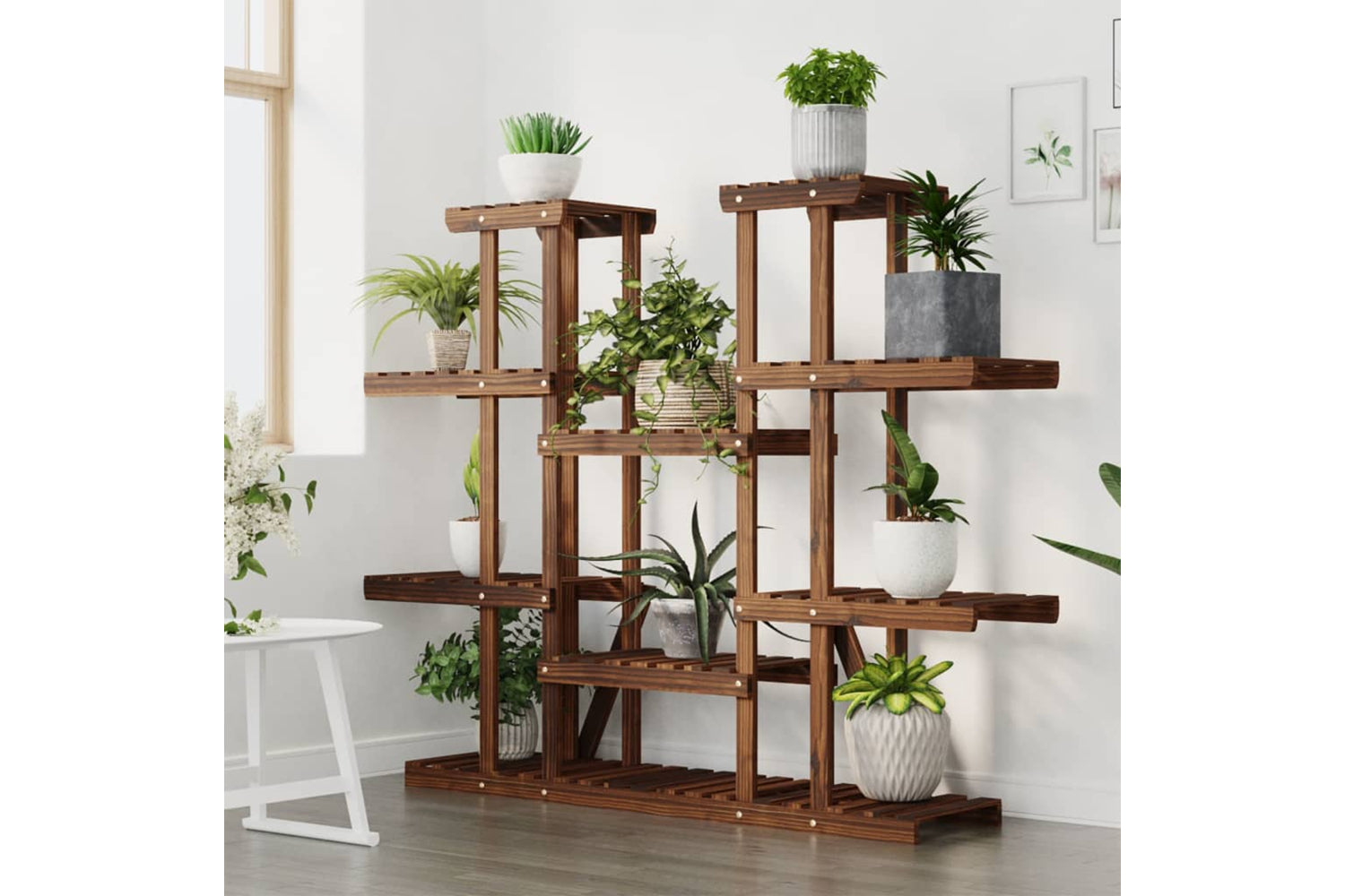vidaXL 362857 Flower Stand 110x25x110.5cm Solid Wood Fir-2