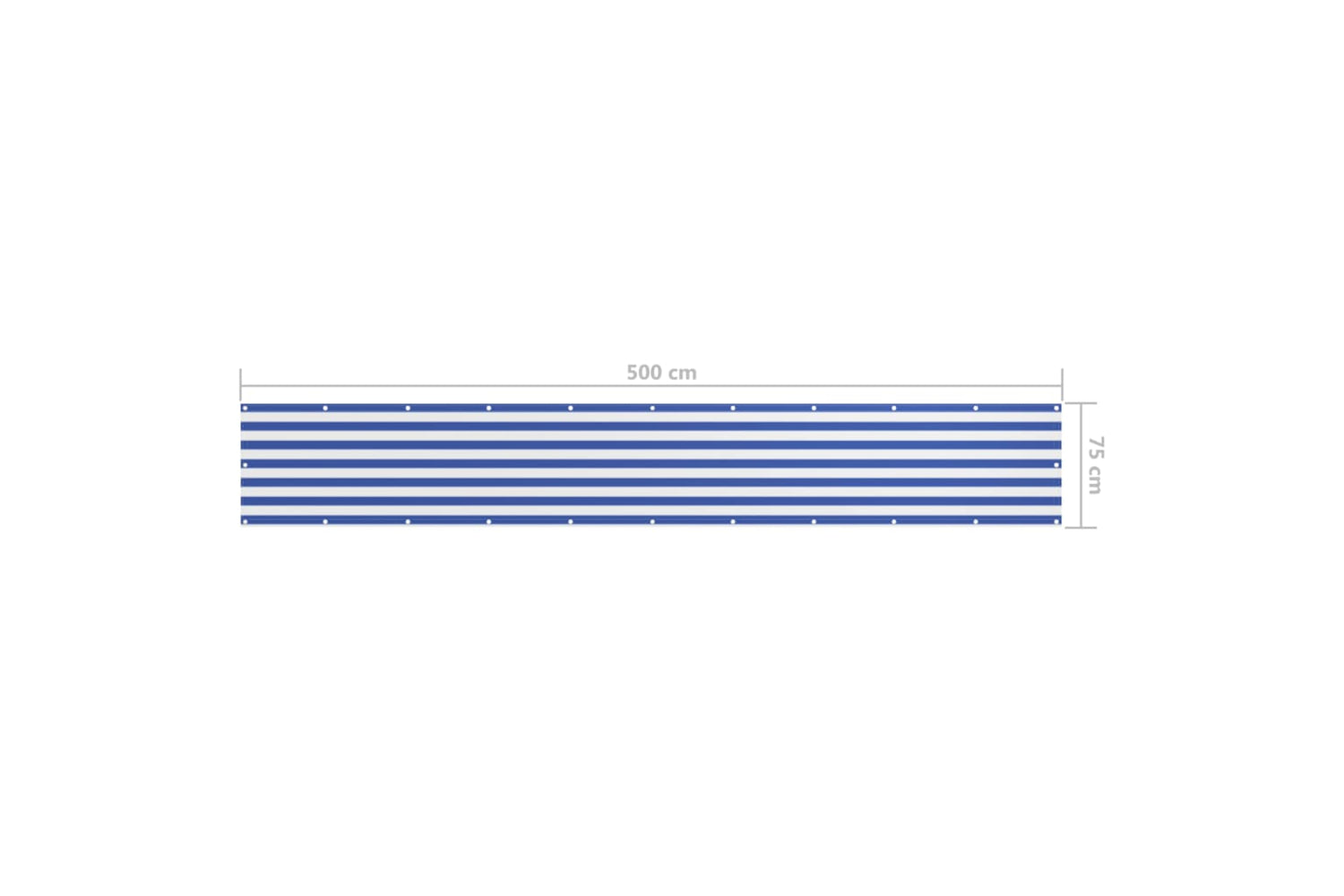 vidaXL 134914 Balcony Screen White And Blue 75x500cm Oxford Fabric-5
