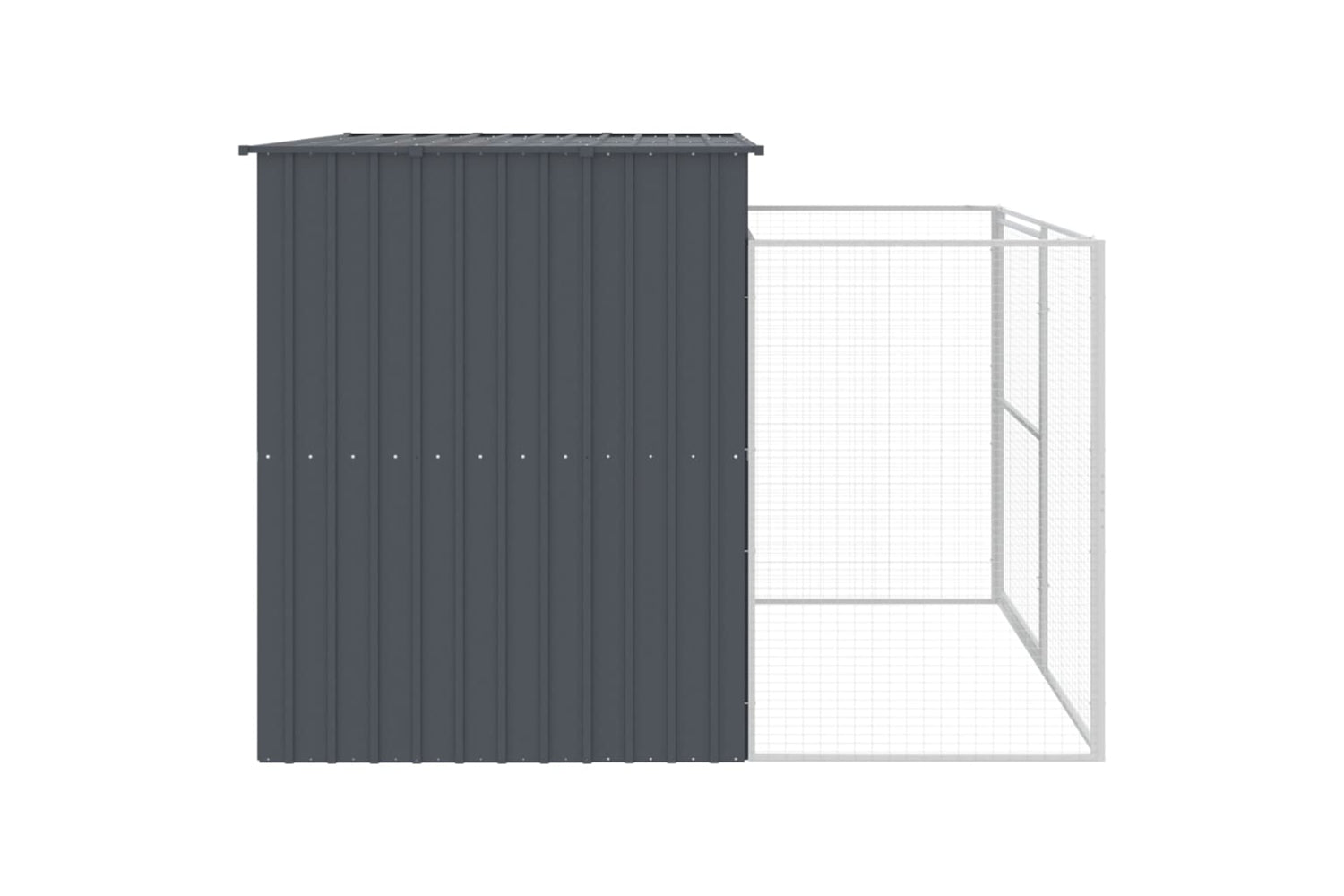 vidaXL 3189119 Dog House With Run Anthracite 214x253x181cm Galvanised Steel-3