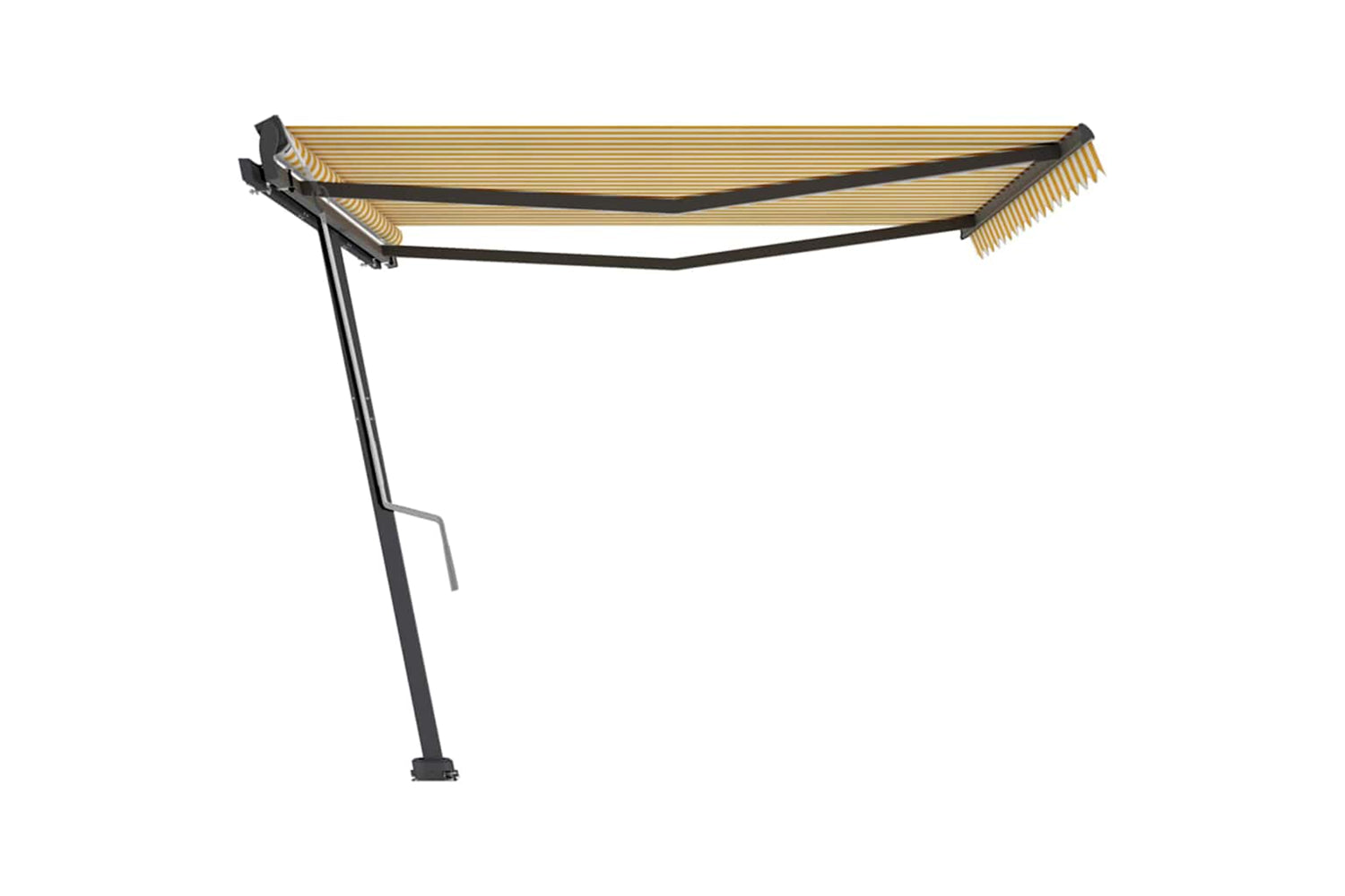 Vidaxl Freestanding Manual Retractable Awning 400x300 Cm Yellow/white-3