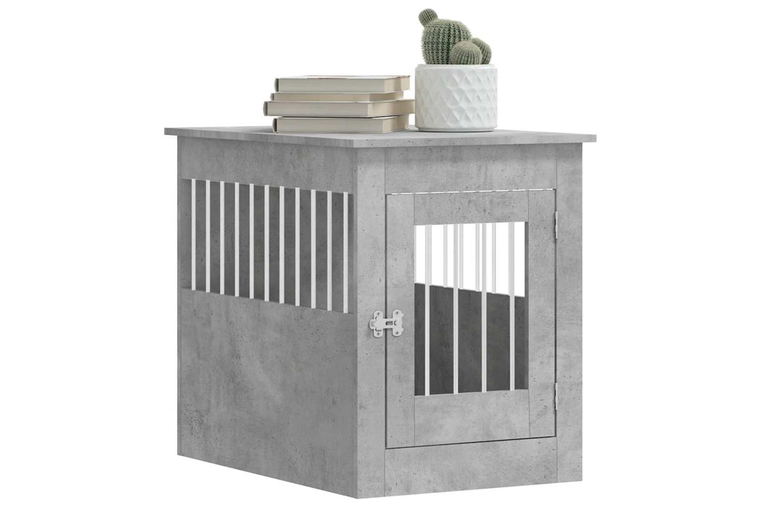vidaXL 838326 Dog Crate Furniture Concrete Grey 55x80x68cm Engineered Wood-3