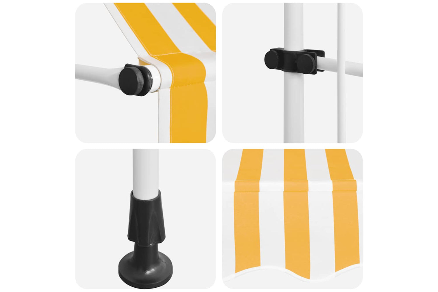 vidaXL 43232 Manual Retractable Awning 200cm Orange And White Stripes-6