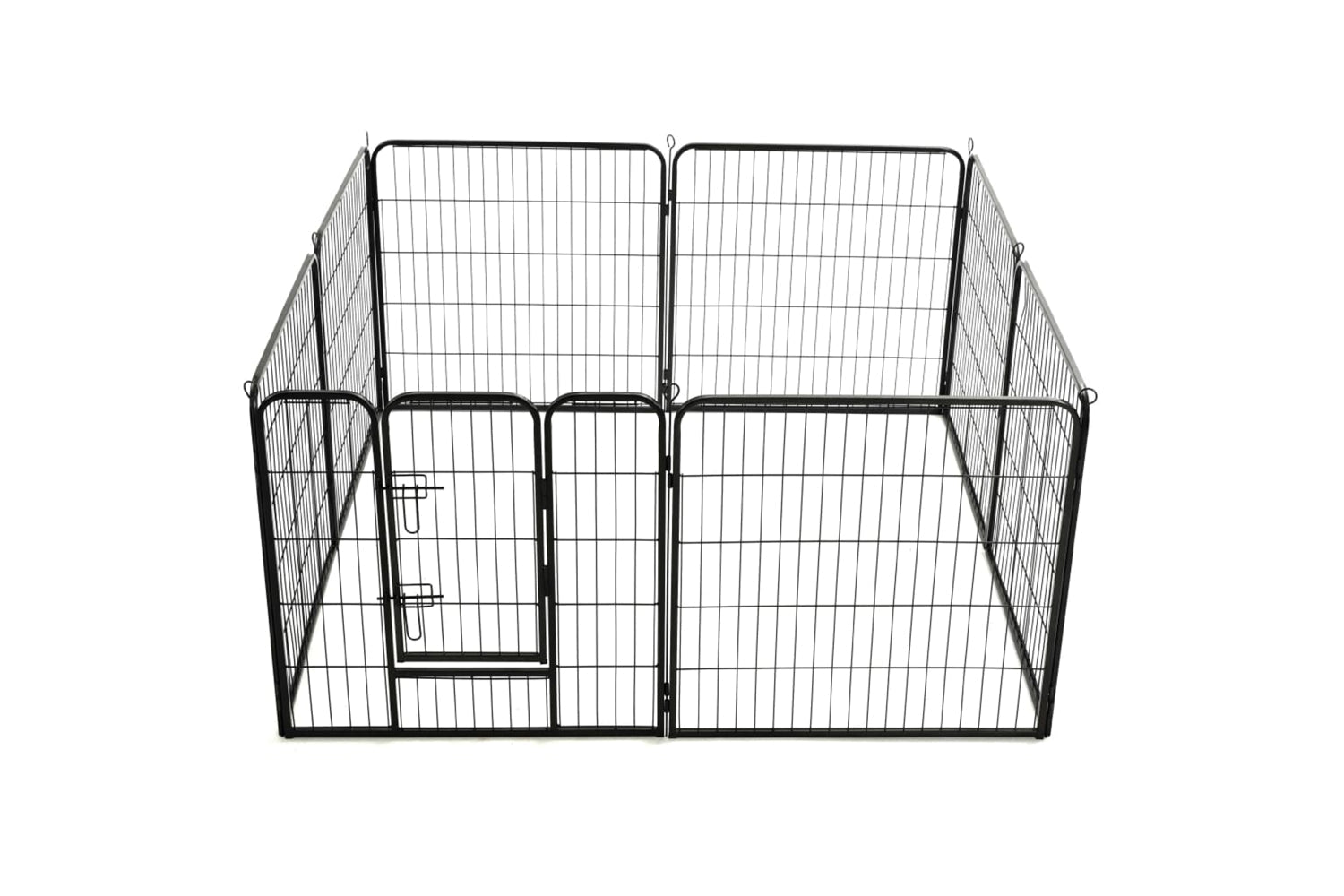 vidaXL 170571 Dog Playpen 8 Panels Steel 80x80cm Black-5