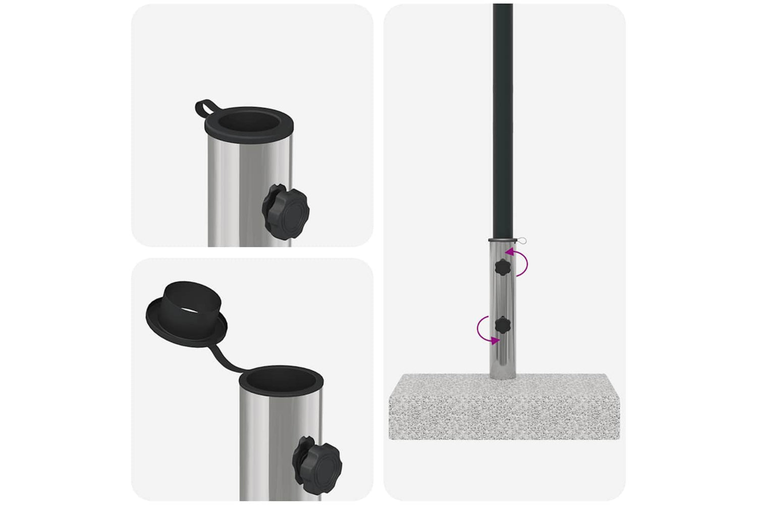Vidaxl 43725 Parasol Base Granite Rectangular 25 Kg-8