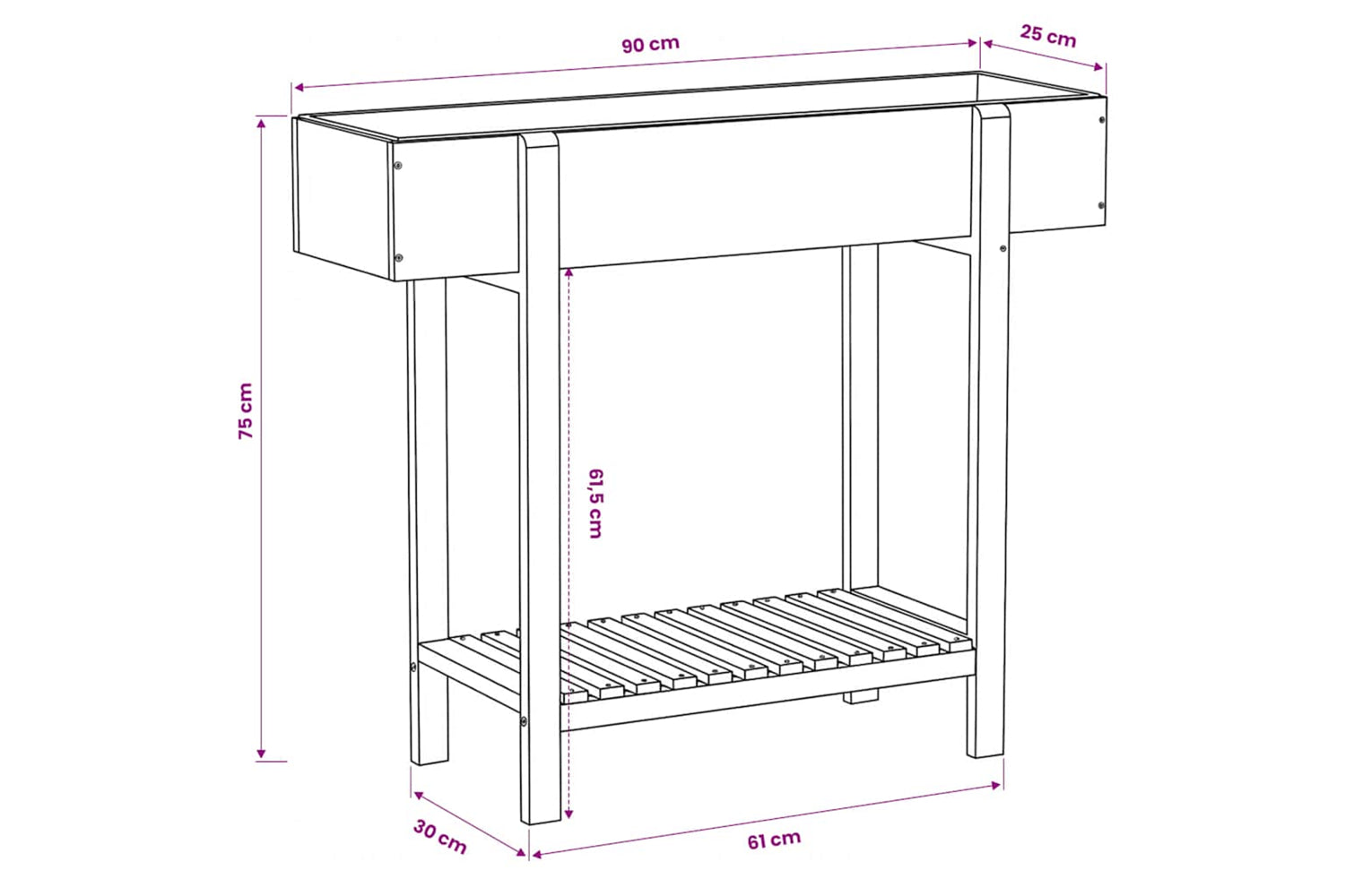 Vidaxl 43793 Raised Garden Raised Bed Solid Acacia Wood And Zinc-6