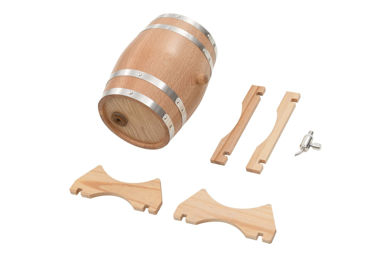 vidaXL 50677 6L Wine Barrel with Tap Solid Oak Wood-5