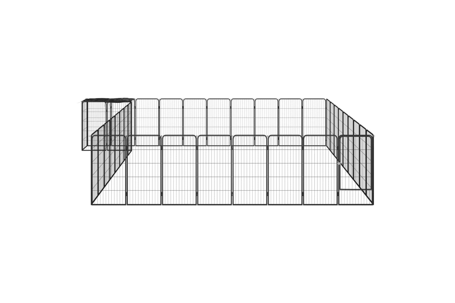 vidaXL 3115955 38-panel Dog Playpen Black 50x100cm Powder-coated Steel-2