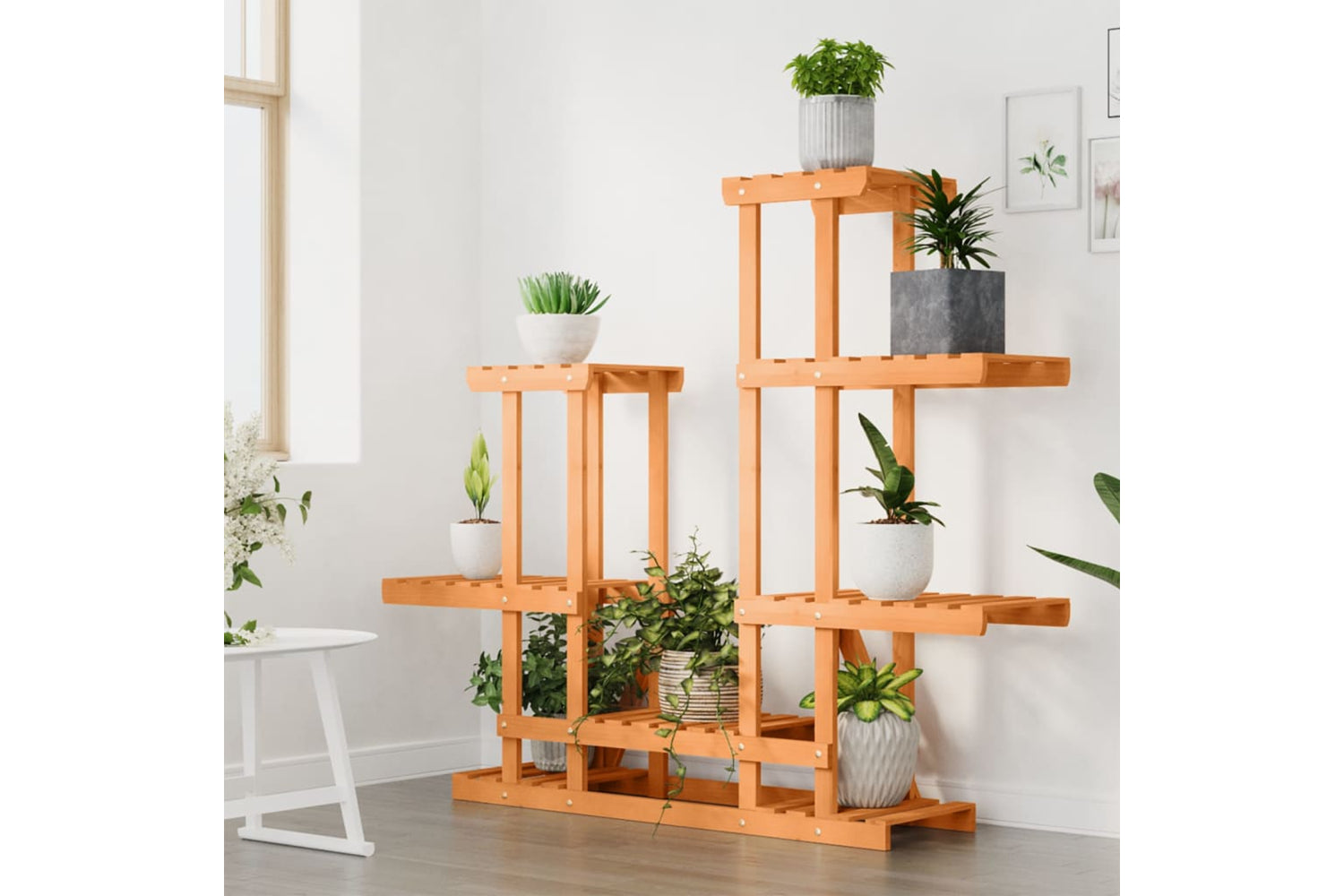 vidaXL 362862 Flower Stand 95x25x96cm Solid Wood Fir-2
