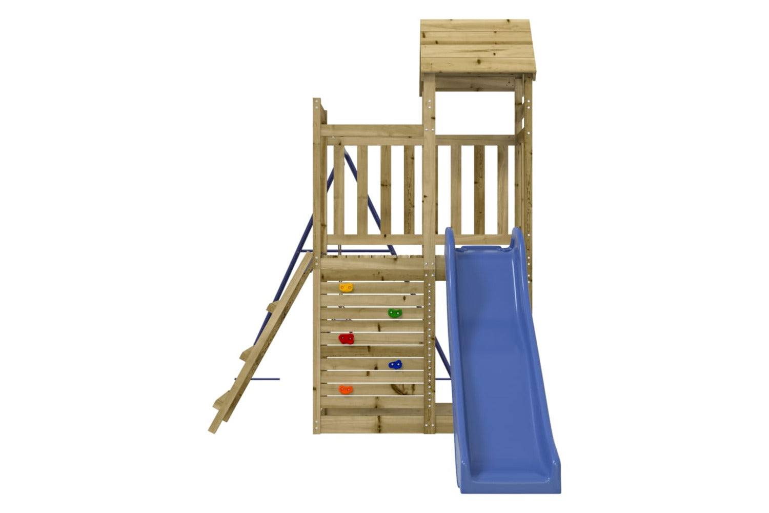 Vidaxl 3155893 Playhouse With Slide Swing Rockwall Impregnated Wood Pine-4