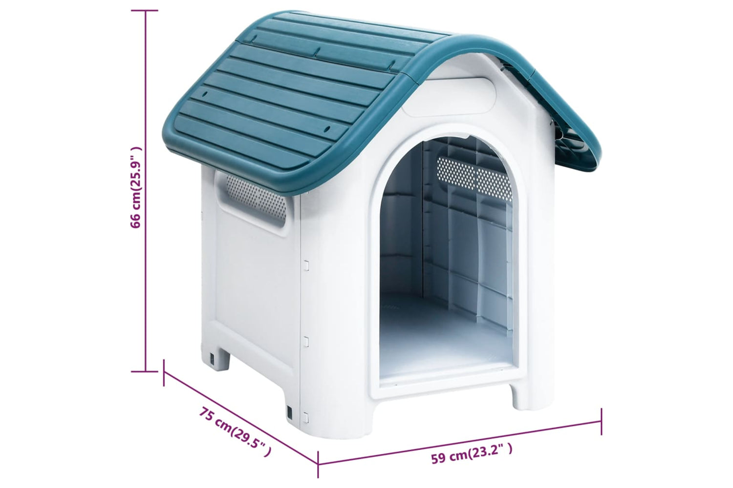 vidaXL 152225 Dog House Blue 59x75x66cm Polypropylene-8