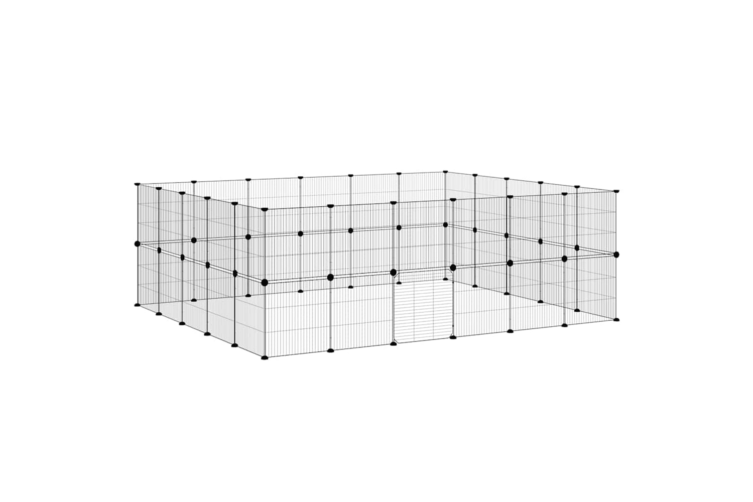 vidaXL 3114046 44-panel Pet Cage With Door Black 35x35cm Steel-3