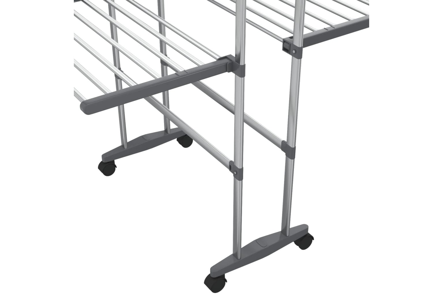 vidaXL 344376 3-tier Laundry Drying Rack With Wheels Silver 60x70x129cm-5