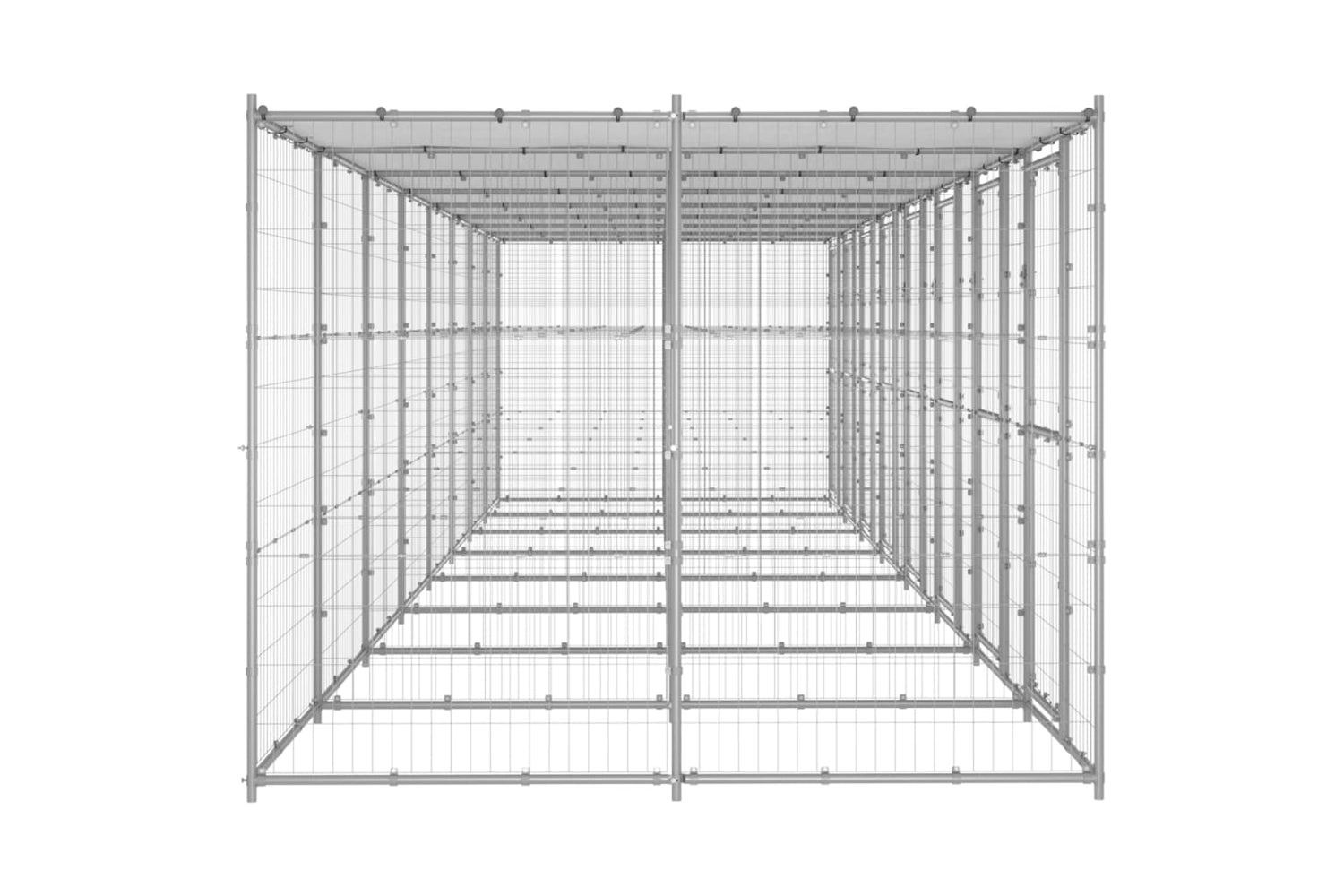 Vidaxl 3082277 Outdoor Dog Kennel Galvanised Steel With Roof 19.36 M2-3