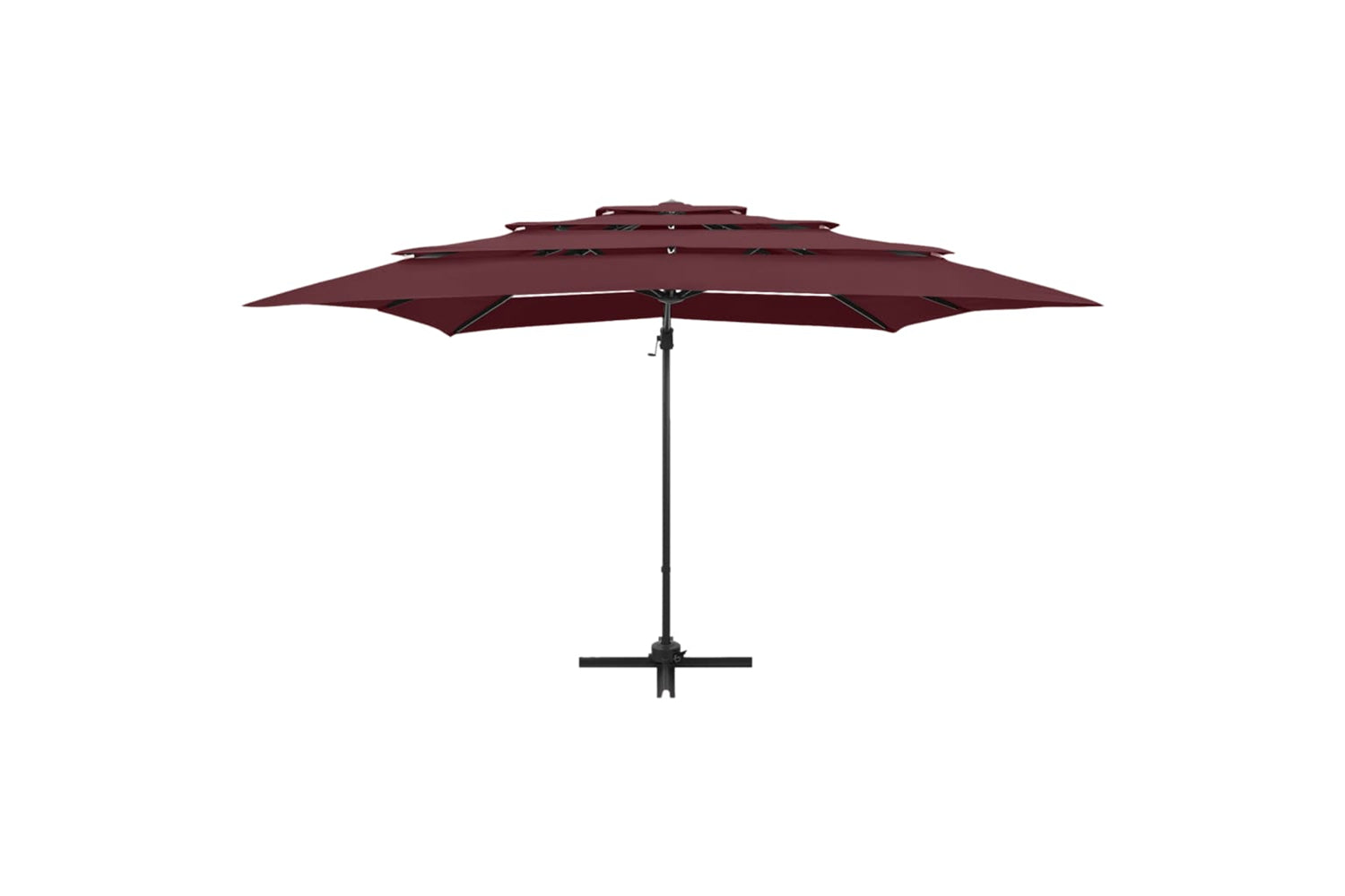 vidaXL 313824 4-tier Parasol With Aluminium Pole Bordeaux Red 250x250cm-3