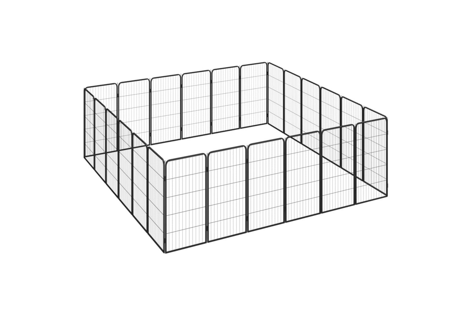 vidaXL 3115962 24-panel Dog Playpen Black 50x100cm Powder-coated Steel-3