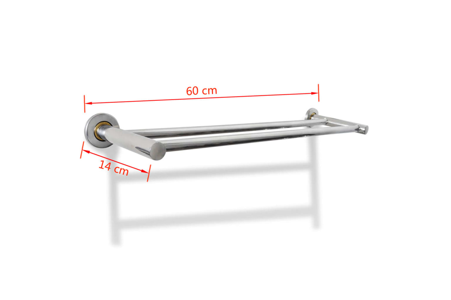 Vidaxl 140335 Stainless Steel Towel Rack 2 Tubes-6