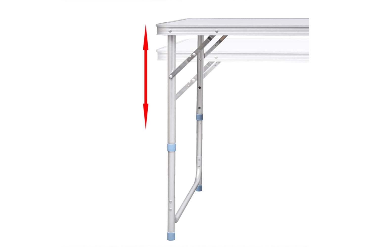 vidaXL 41325 Foldable Camping Table Height Adjustable Aluminium 120 X 60cm-4