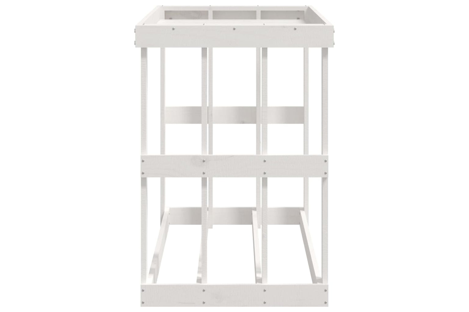 vidaXL 822632 Outdoor Log Holder White 108x52x74cm Solid Wood Pine-5