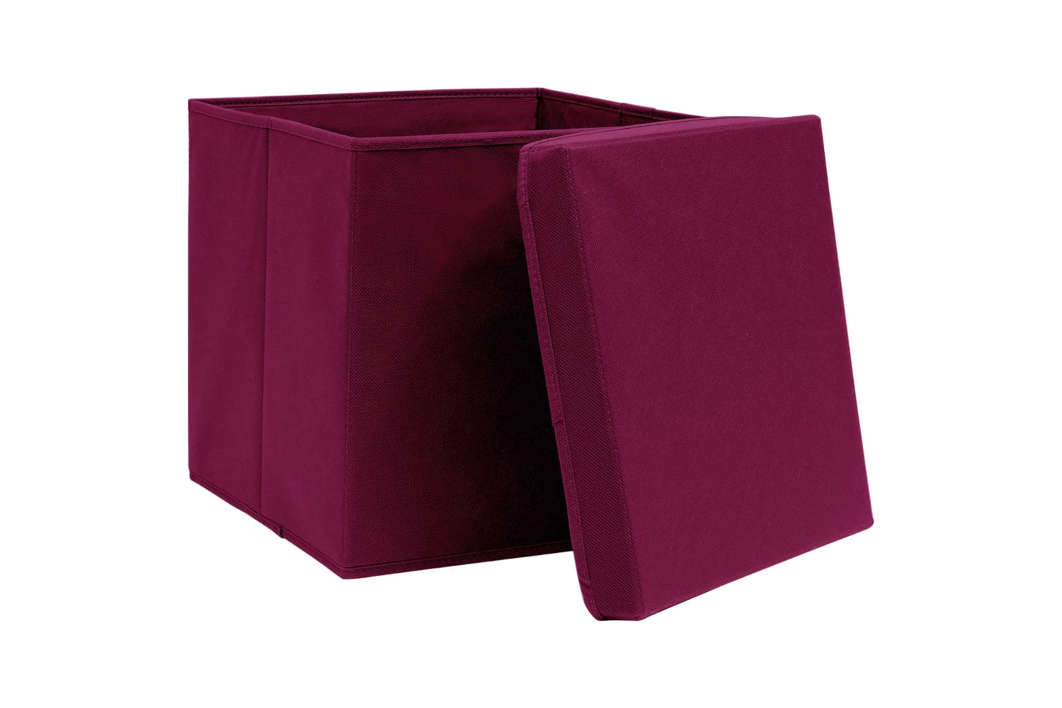 vidaXL 325200 Storage Boxes With Covers 4 Pcs 28x28x28cm Dark Red-3
