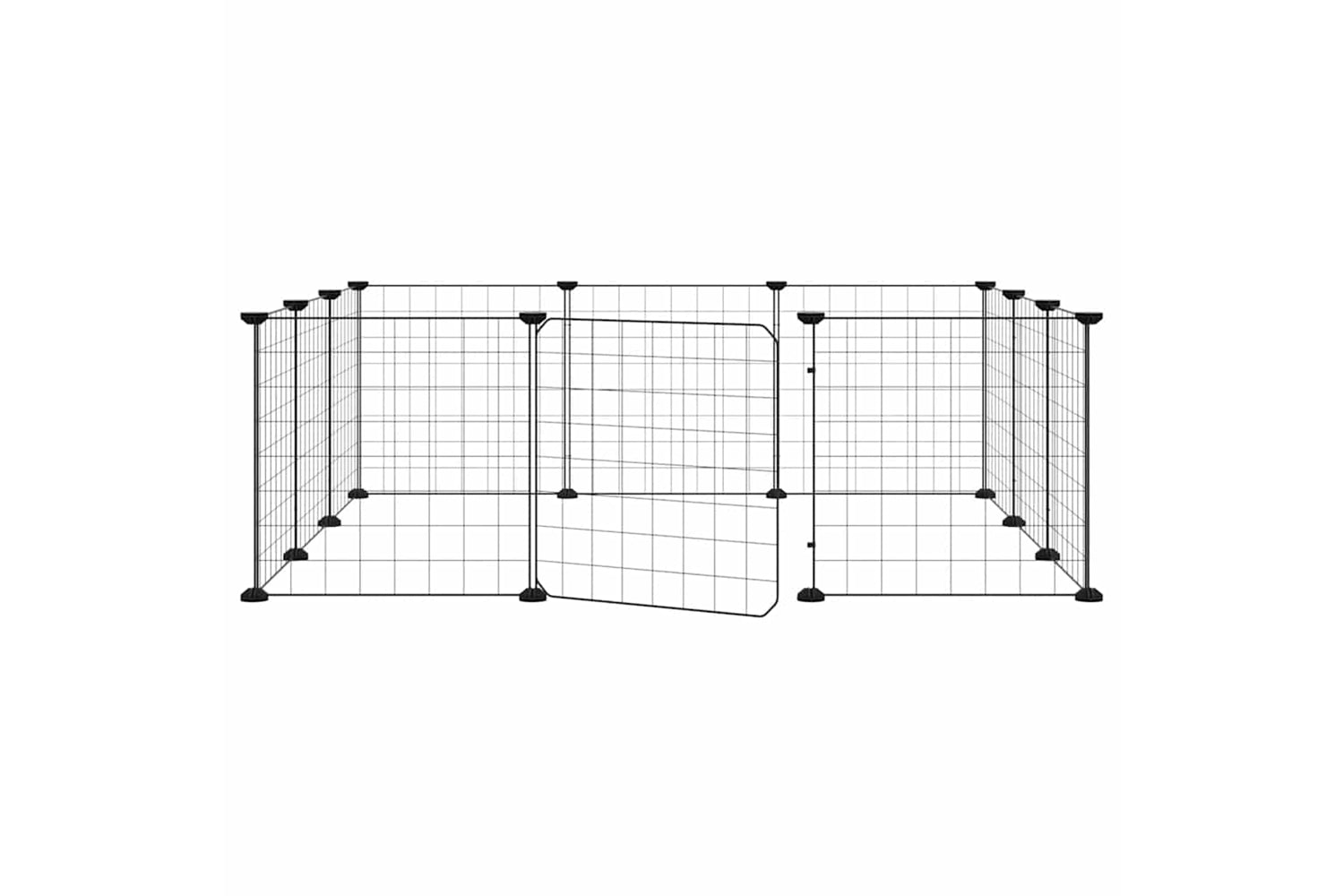 vidaXL 171623 12-panel Pet Cage With Door Black 35x35cm Steel-3
