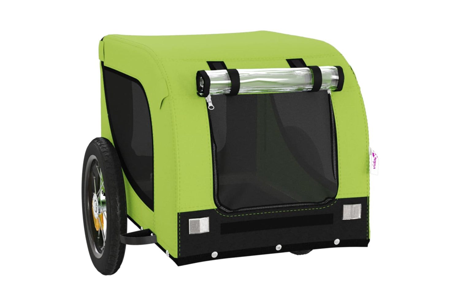 Vidaxl 93997 Pet Bike Trailer Green And Black Oxford Fabric And Iron-3