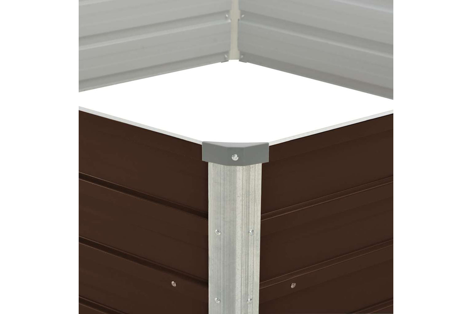 Vidaxl Raised Garden Bed Brown 129x129x46 Cm Galvanised Steel-4