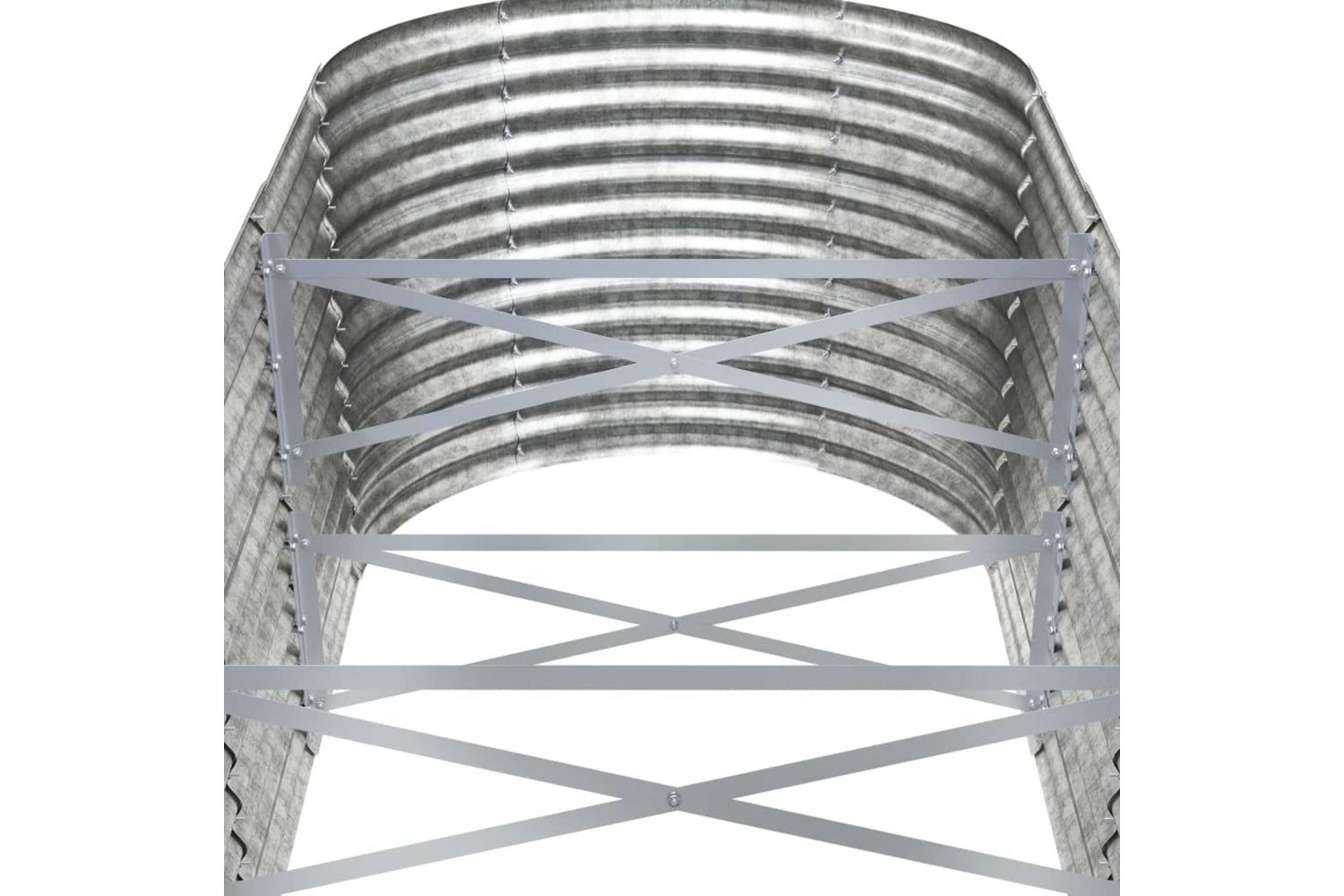 vidaXL 318977 Garden Raised Bed Powder-coated Steel 512x80x68cm Silver-4
