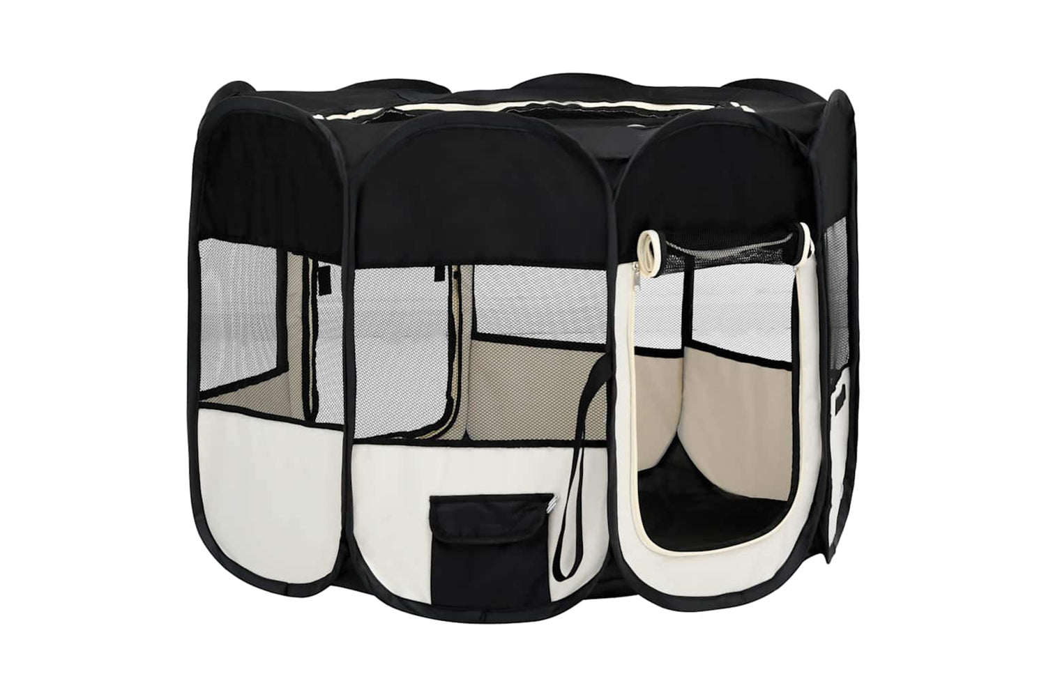 Vidaxl Foldable Dog Playpen With Carrying Bag Black 90x90x58 Cm-2