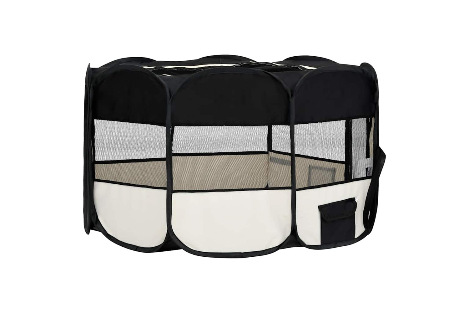 Vidaxl Foldable Dog Playpen With Carrying Bag Black 145x145x61 Cm-3