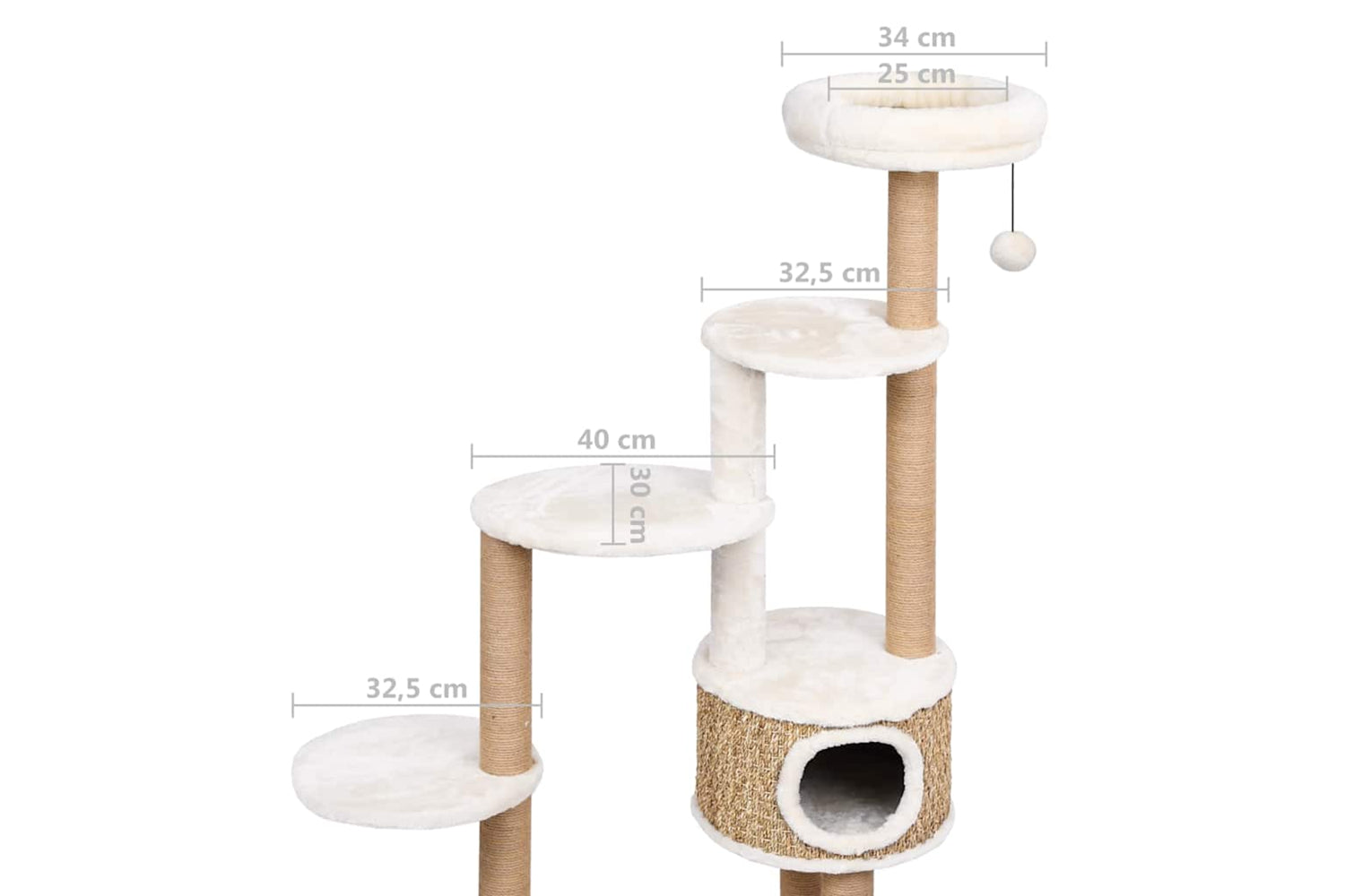 Vidaxl Cat Tree With Luxury Cushions And Scratching Post 148cm Seagrass-9