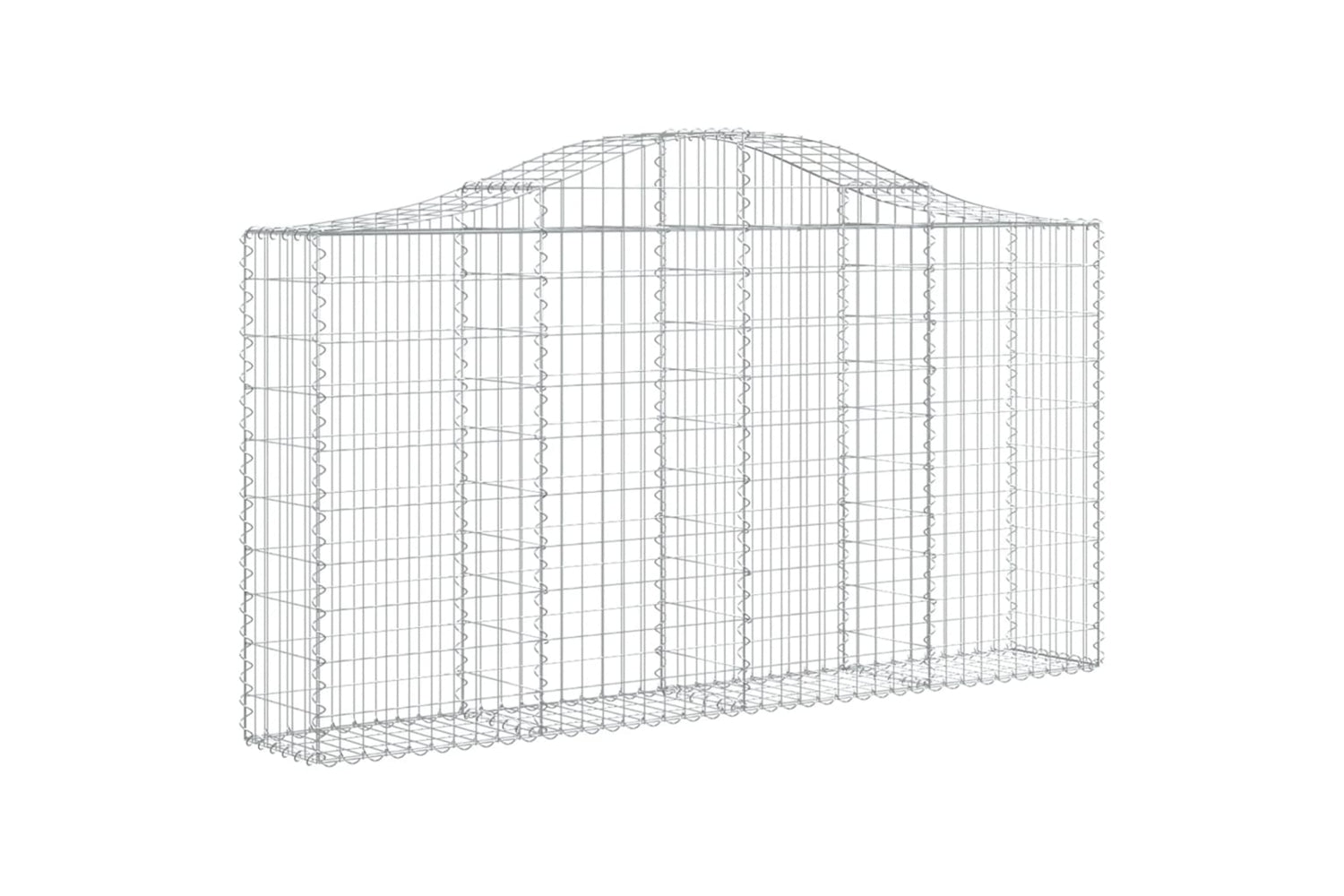 vidaXL 3145439 Arched Gabion Baskets 11 Pcs 200x30x100/120cm Galvanised Iron-2