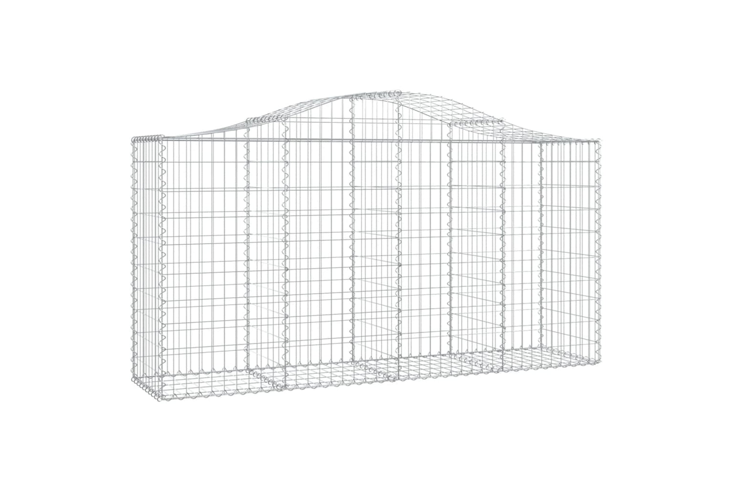 vidaXL 3145642 Arched Gabion Baskets 4 Pcs 200x50x100/120cm Galvanised Iron-2