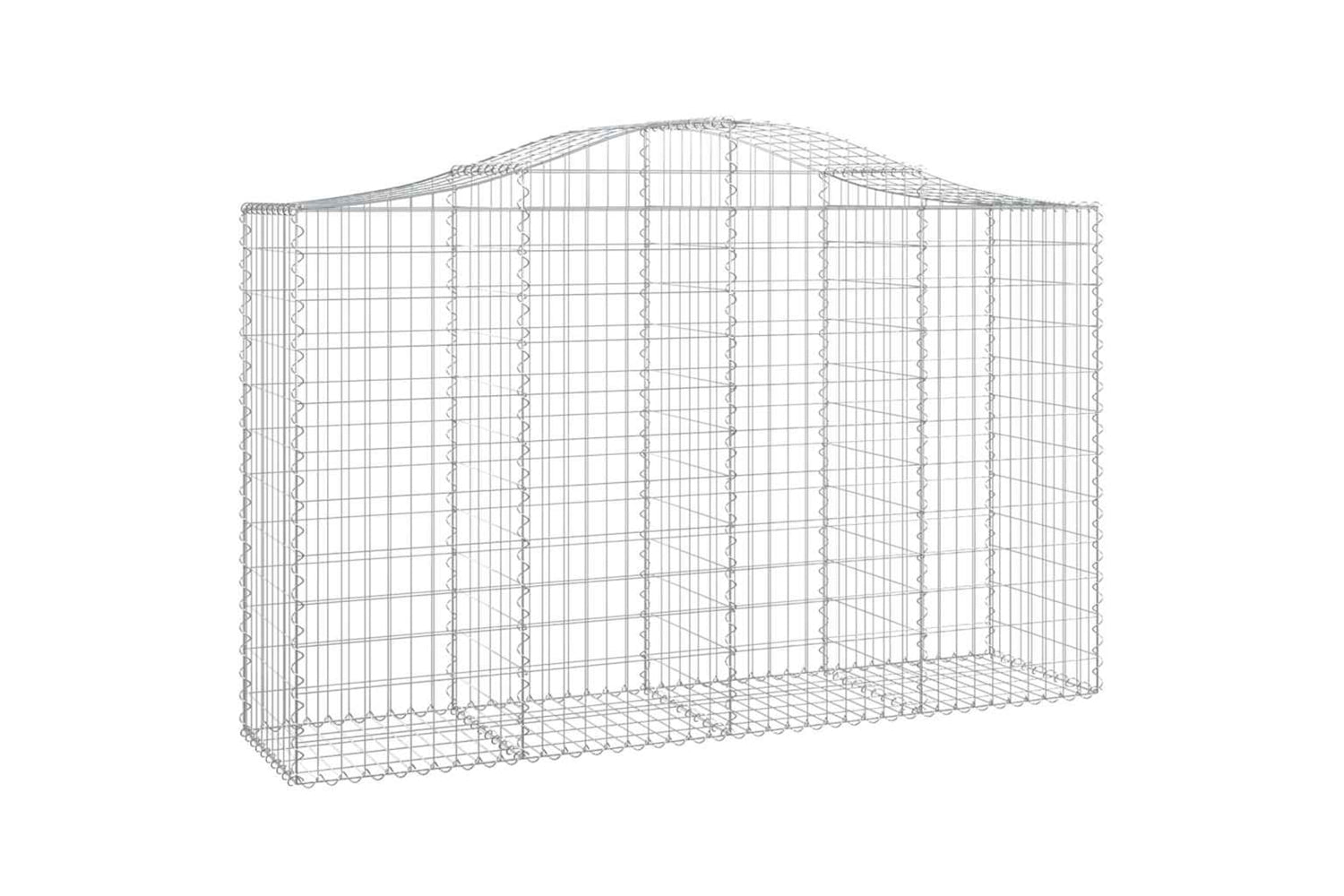 vidaXL 3145667 Arched Gabion Baskets 8 Pcs 200x50x120/140cm Galvanised Iron-2