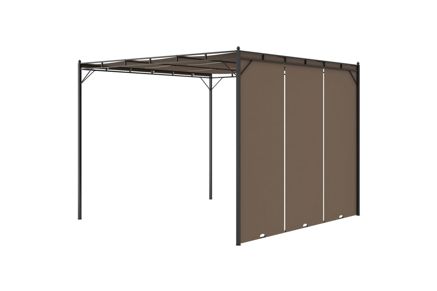 Vidaxl 312263 Garden Gazebo With Side Curtain 3x3x2.25 M Taupe-5