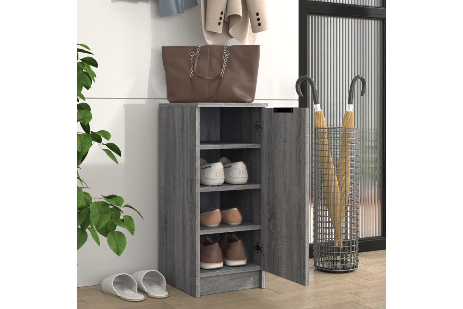 vidaXL 817100 Shoe Cabinet Grey Sonoma 30x35x70cm Engineered Wood-2