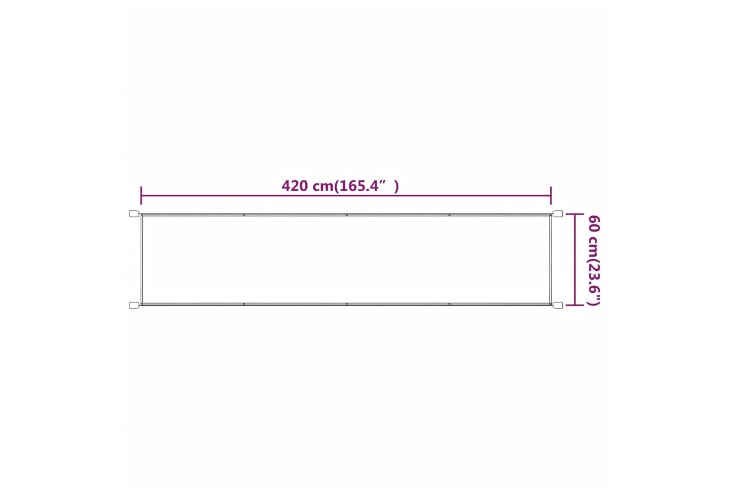 vidaXL 148446 Vertical Awning Blue 60x420cm Oxford Fabric-5